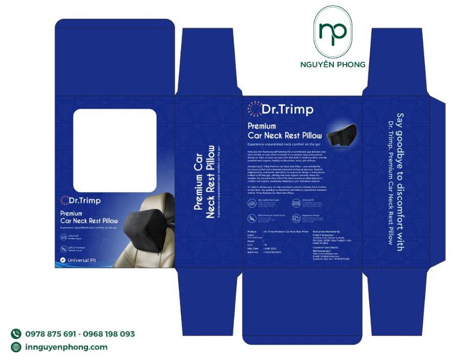 Mẫu hộp giấy đựng gối chuẩn quy cách 